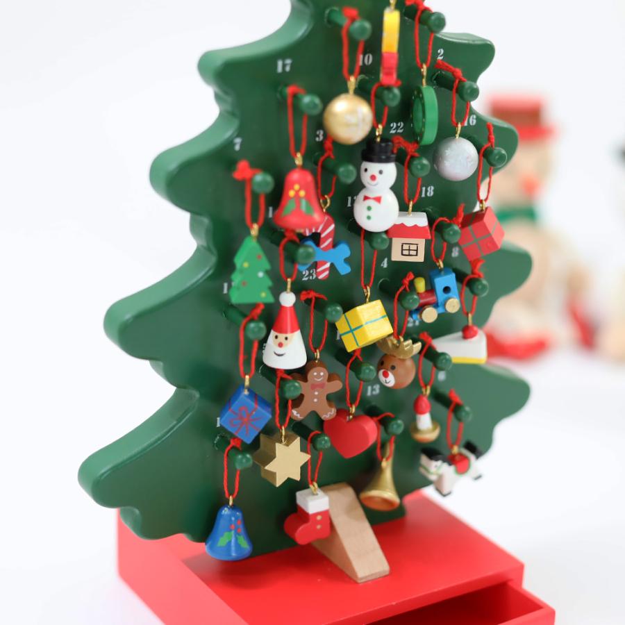 パッケージ不良)アドベントツリー クリスマスツリー型木製アドベント 