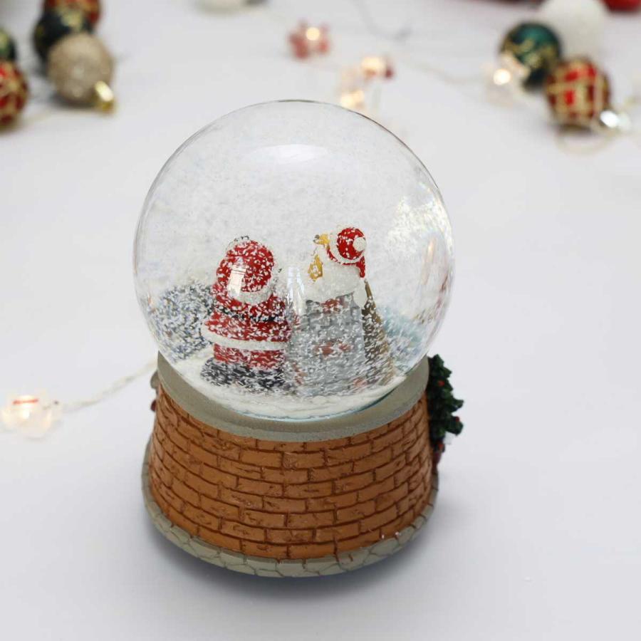 スノードーム クリスマス オルゴール サンタ・スノーマン 煙突 スノードーム クリスマス オルゴール サンタ・スノーマン 煙突