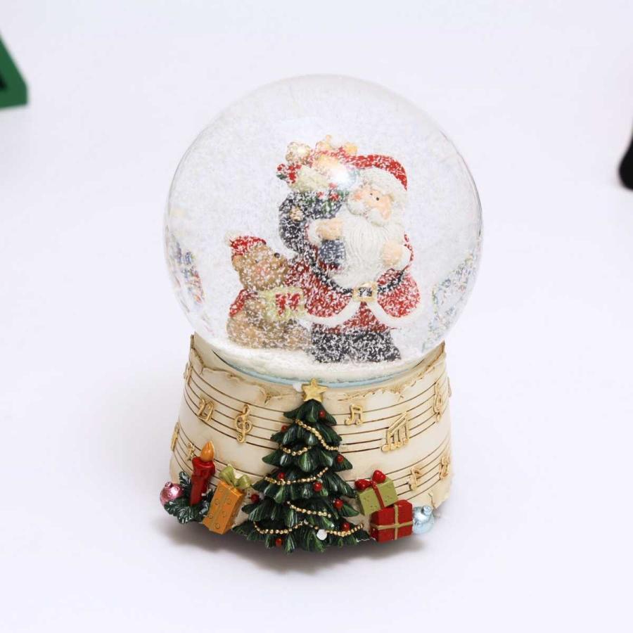 スノードーム クリスマス オルゴール サンタ・ベア GUO-SD174-B