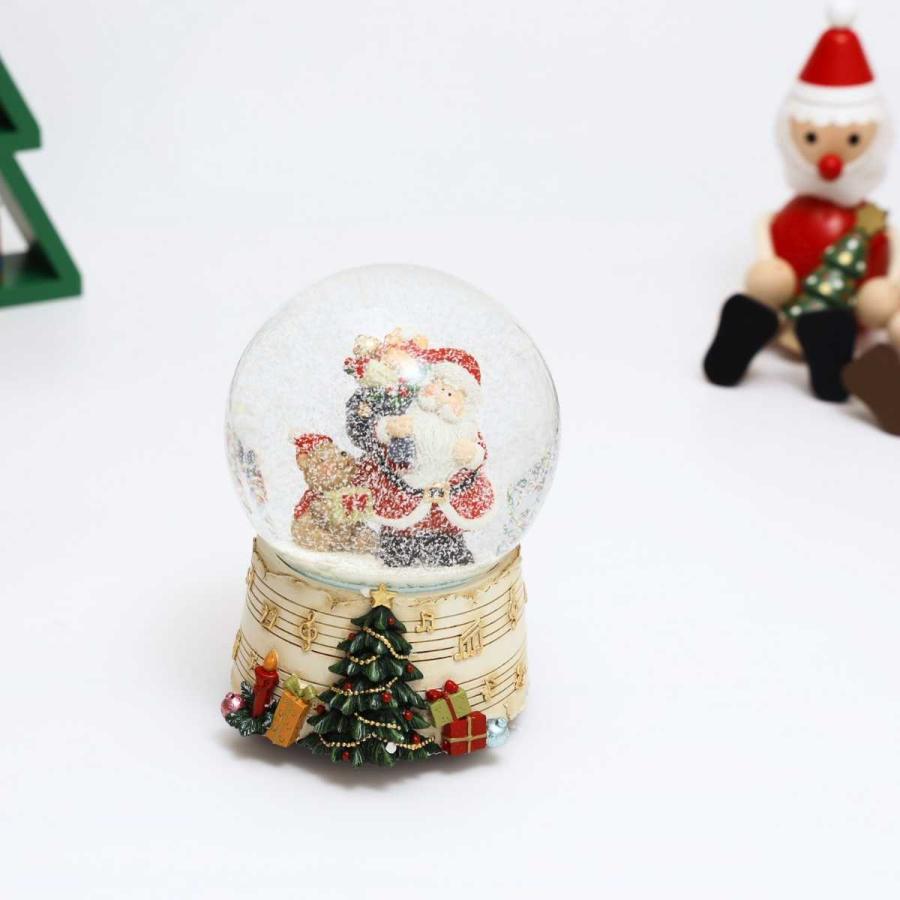 スノードーム クリスマス オルゴール サンタ・ベア GUO-SD174-B