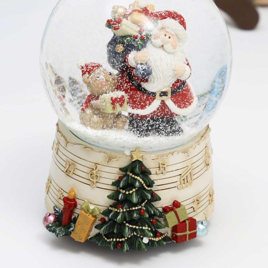 スノードーム クリスマス オルゴール サンタ・ベア GUO-SD174-B
