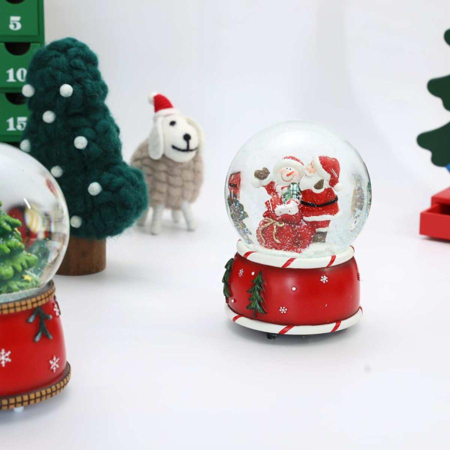 スノードーム オルゴール サンタ・スノーマン クリスマスツリー