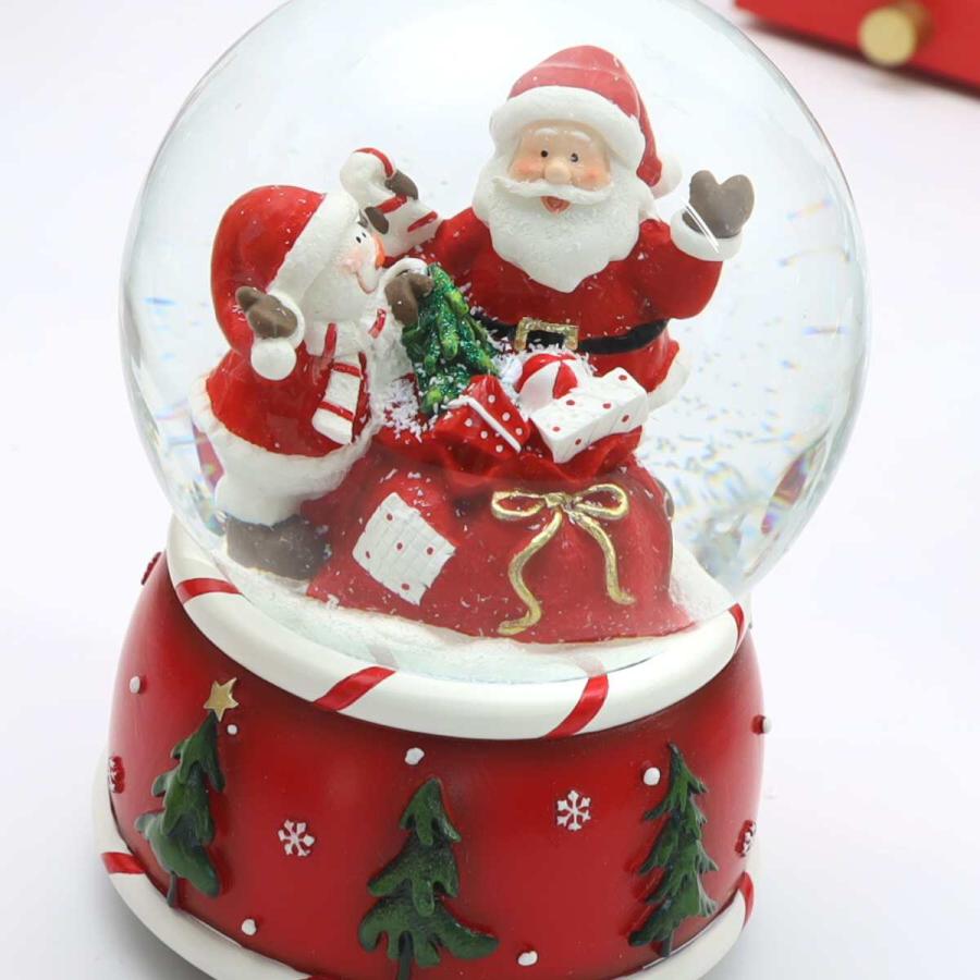 スノードーム オルゴール サンタ・スノーマン クリスマスツリー