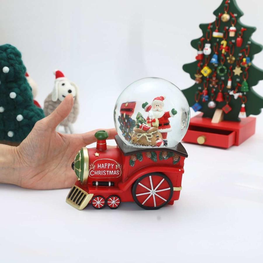 スノードーム クリスマス オルゴール ミュージック LED 蓄光 ライト