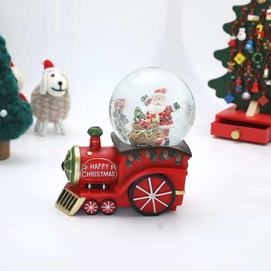 スノードーム クリスマス オルゴール ミュージック LED 蓄光 ライト