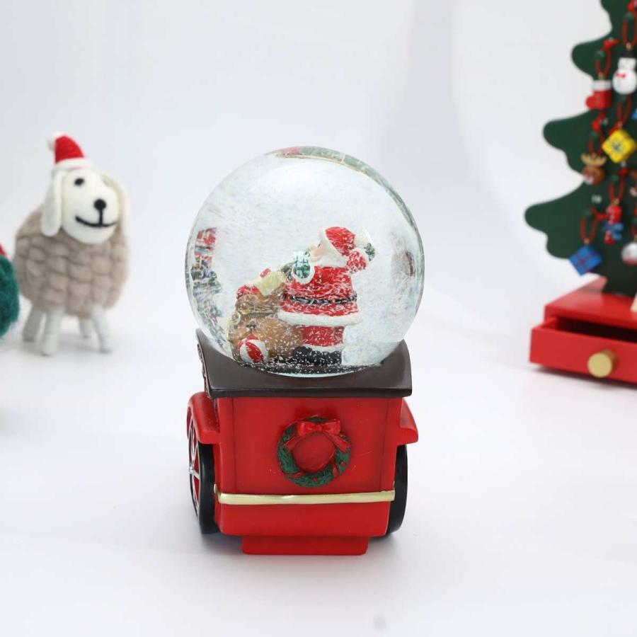 スノードーム クリスマス オルゴール ミュージック LED 蓄光 ライト