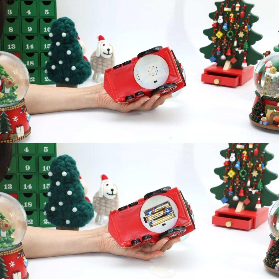 スノードーム クリスマス オルゴール ミュージック LED 蓄光 ライト