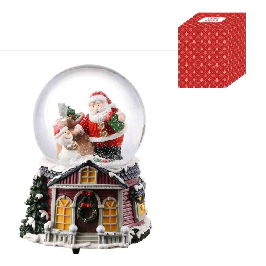 スノードーム クリスマス オルゴール サンタ・スノーマン GUO-SD174-C
