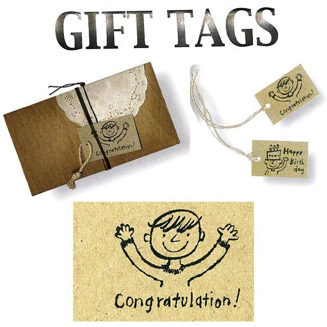 ラッピング用 タグ ギフトタグ GIFT TAGS (5枚入り) 6×3.8cm ペーパー