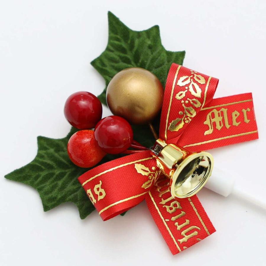 ひいらぎ 柊 クリスマス プレミアム ケーキピック 2枚葉 グリーン