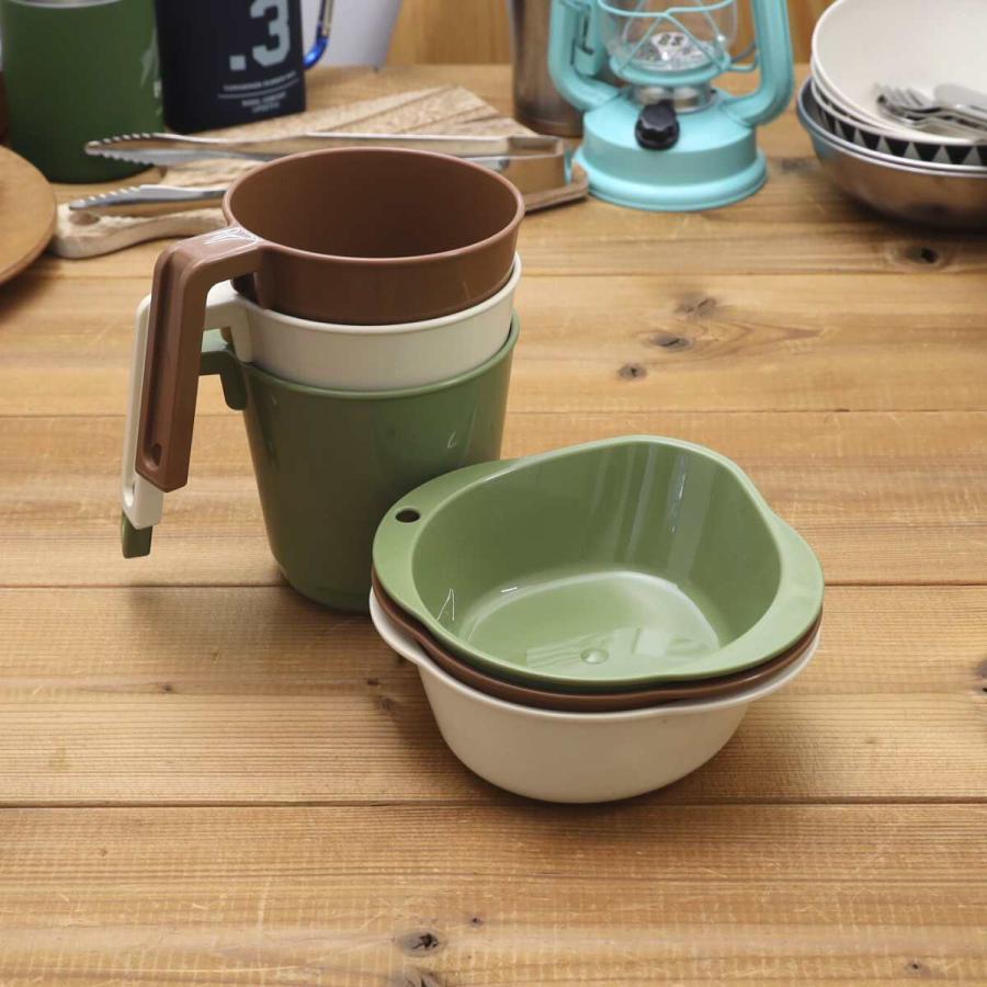 アウトドア スープ皿 ボウルトレイ 3枚セット 150×143×45mm 日本製