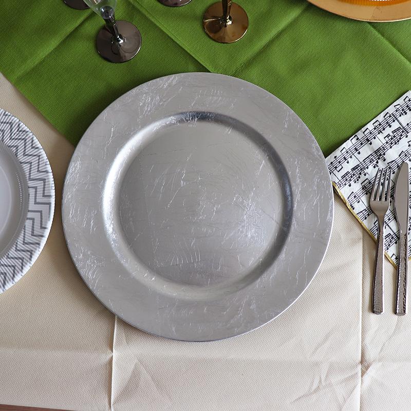 SCHON+チャージャープレート シルバー 銀 皿 大皿 トレイ 敷膳 Charger