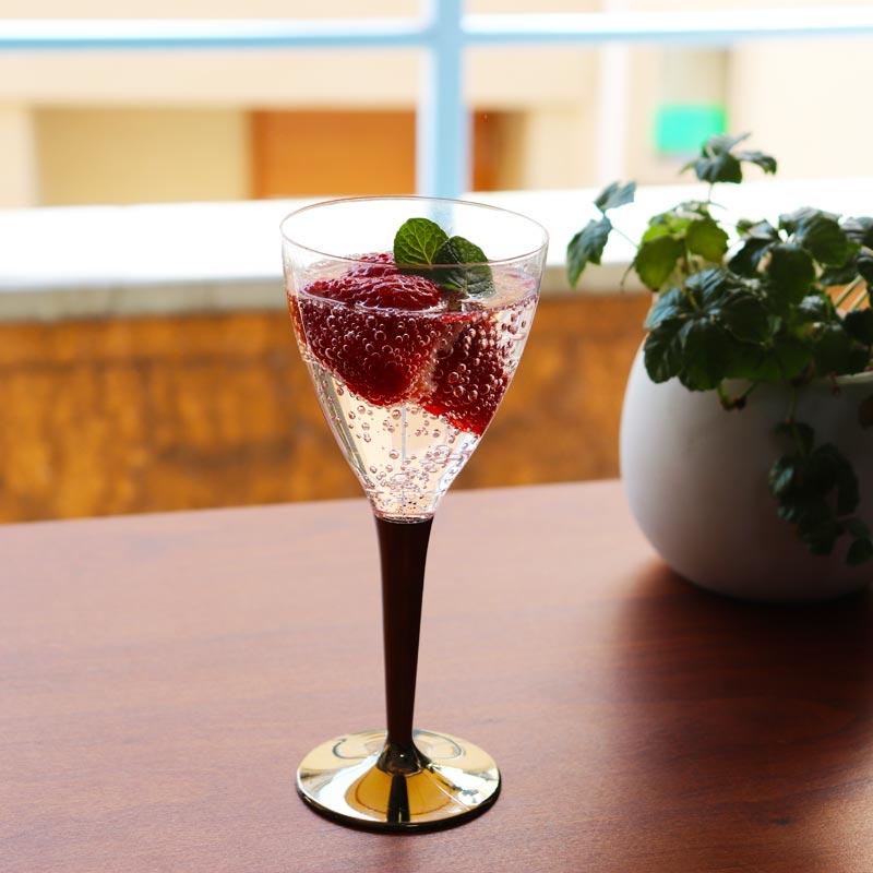 モザイク ワイングラス 使い捨て グラス Mozaik ゴールド ステム 8個