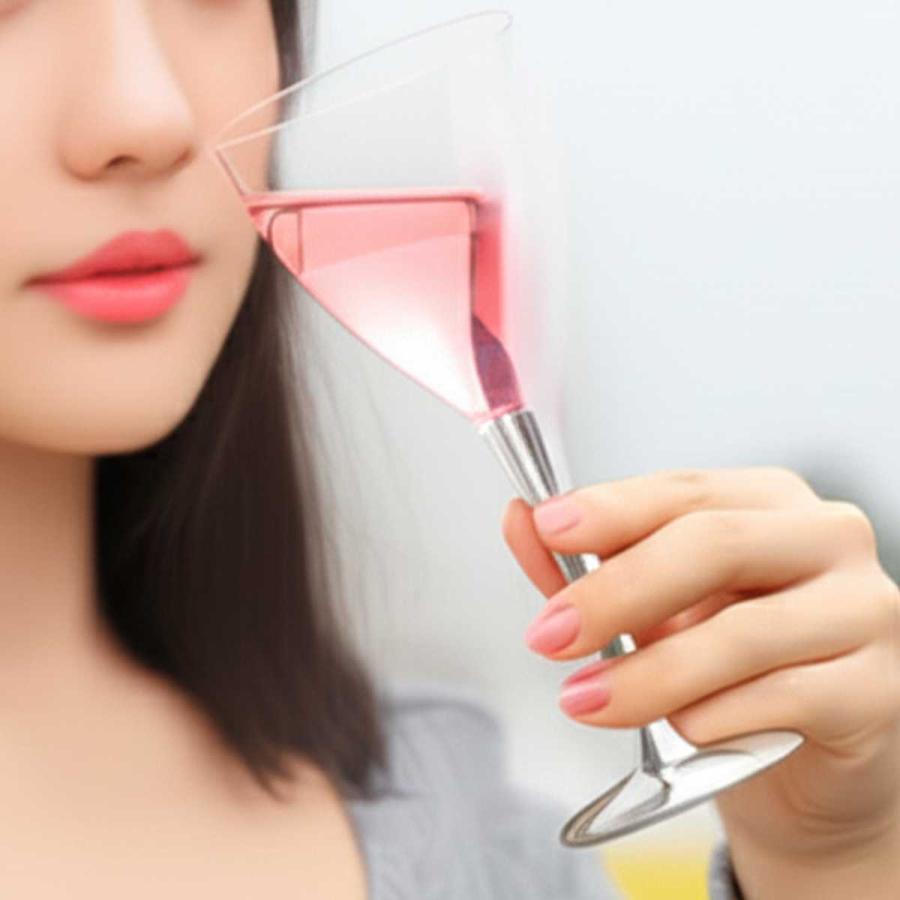 モザイク ワイングラス 使い捨て グラス Mozaik シルバーステム 8個