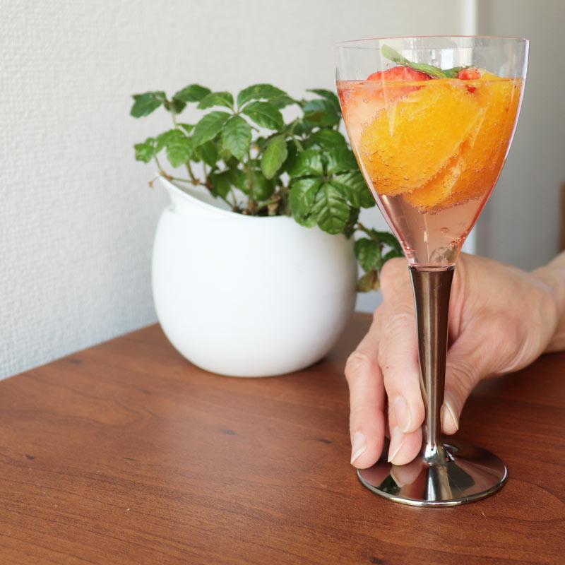 モザイク ワイングラス 使い捨て グラス Mozaik シルバーステム