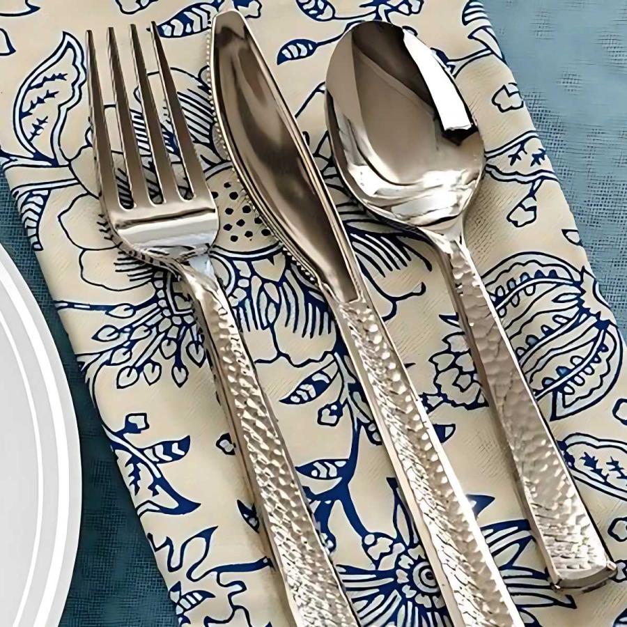 モザイク 使い捨て フォーク カトラリー セット シルバー カトラリー
