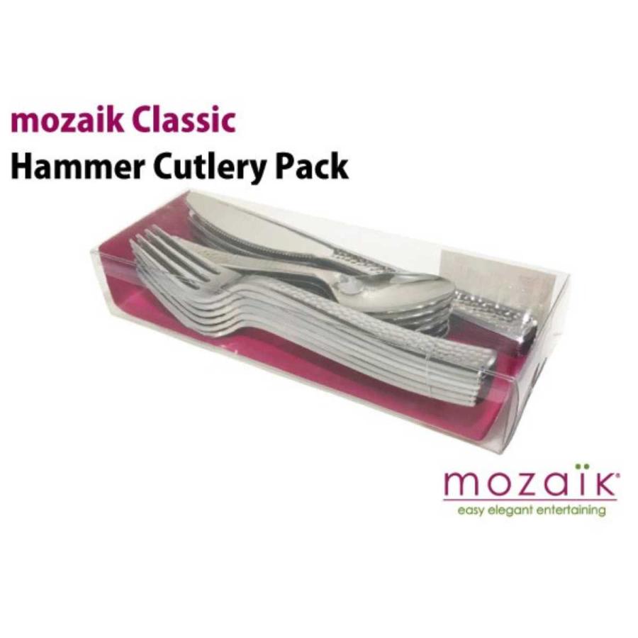 モザイク 使い捨て フォーク カトラリー セット シルバー