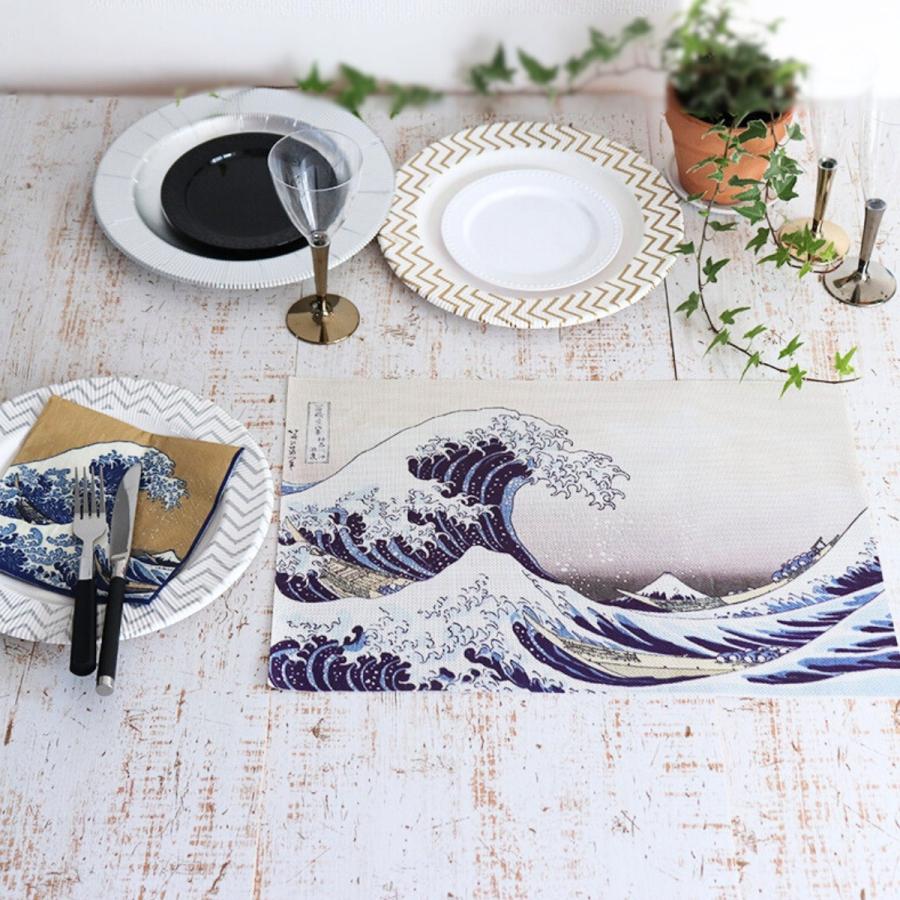 撥水ランチョンマット 30x43cm 葛飾北斎 SCHON+ 神奈川沖浪裏