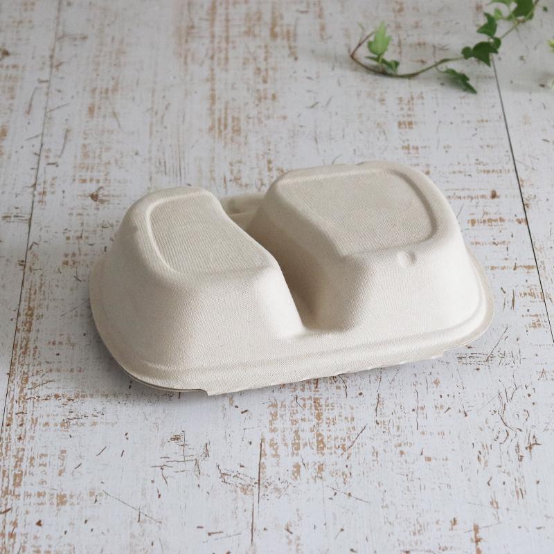 Sabert バガス 再生紙製容器 レクタングル(長方形）パルプコンテナ 約900ｍｌ  蓋つき 300個セットの画像