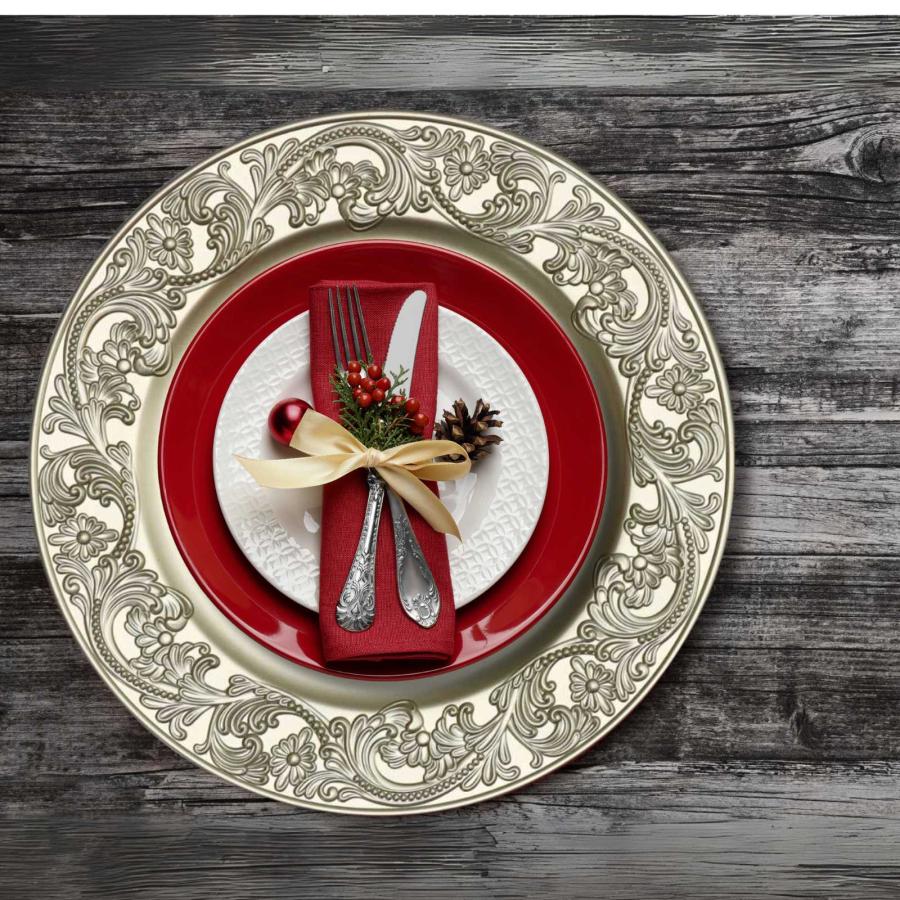 アンダープレート 敷皿 SCHON+チャージャープレート 直径33cm バロック