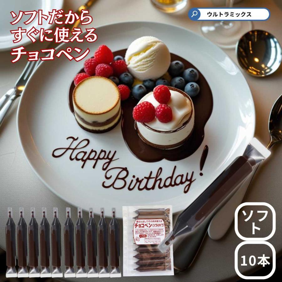 チョコペン カラー 業務用 ソフト ブラック 10本入り チョコレートペン
