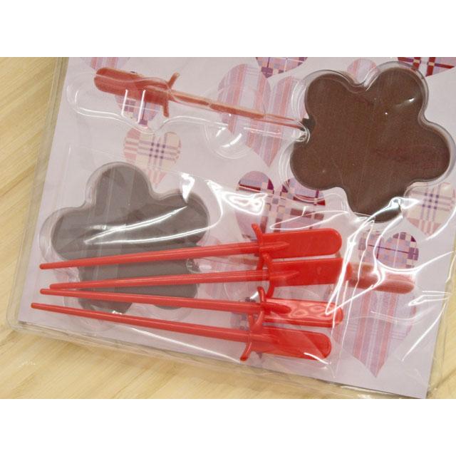 チョコレートモールド　4個セット 貝印 チョコレートモールド（チョコレート型） フラワースティック付