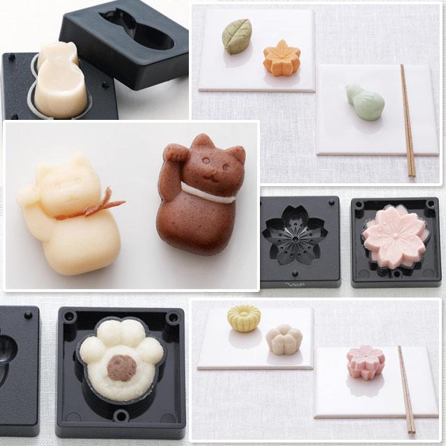 スケーター 手作り和菓子道具 練りきり型 花 ねこ ネコ 猫 木の葉 型 3