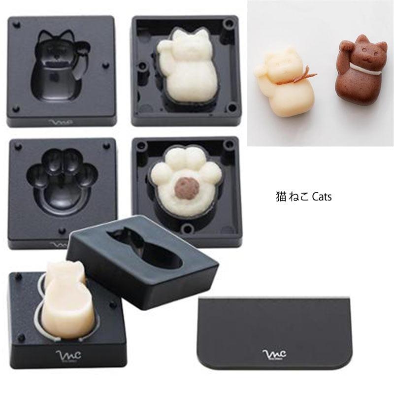 スケーター 手作り和菓子道具 練りきり型 花 ねこ ネコ 猫 木の葉 型 3