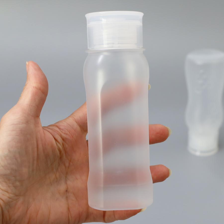 野田ハニー はちみつボトル 容器 下向き自立ボトル 無地 蓋つき