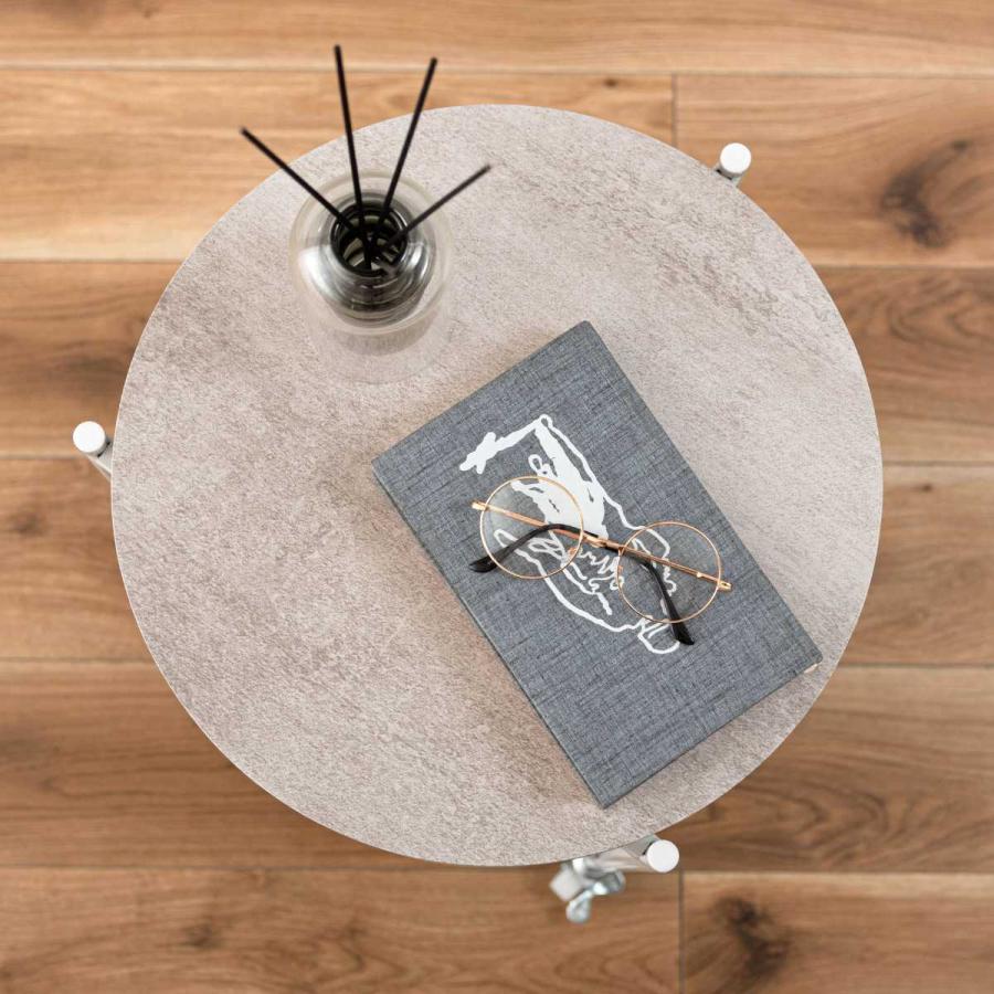 東谷 サイドテーブル キャスター付き LUNEMARMO ルネマルモ 丸