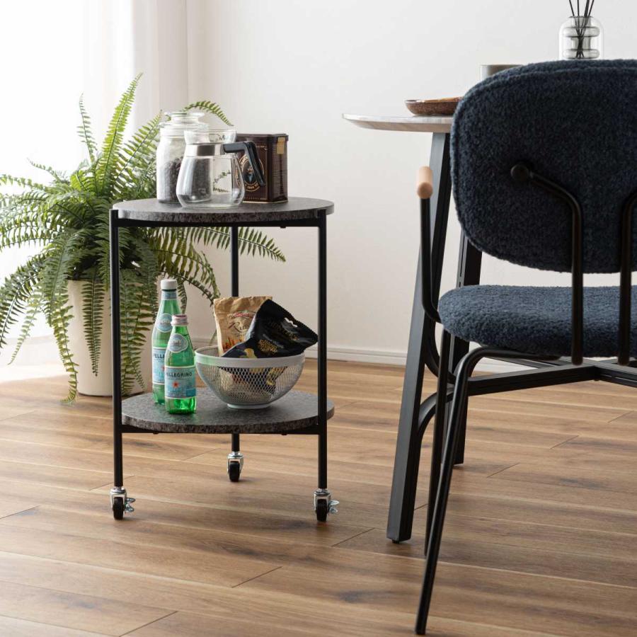 東谷 サイドテーブル キャスター付き LUNEMARMO ルネマルモ 丸