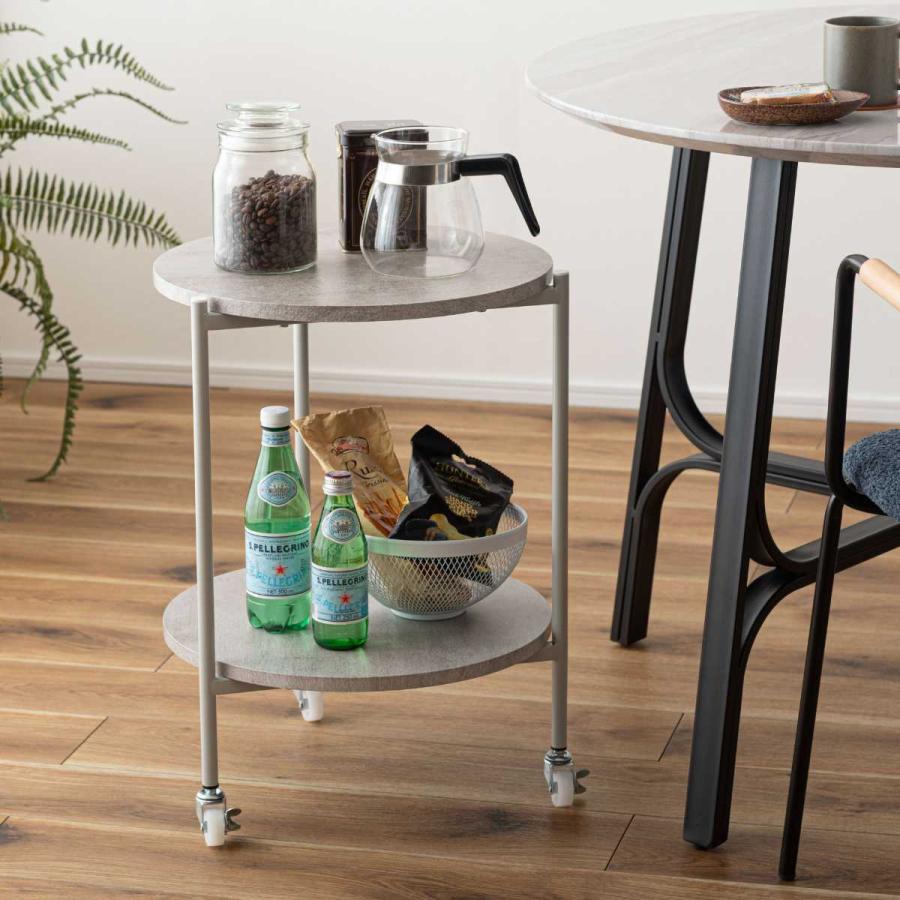 東谷 サイドテーブル キャスター付き LUNEMARMO ルネマルモ 丸