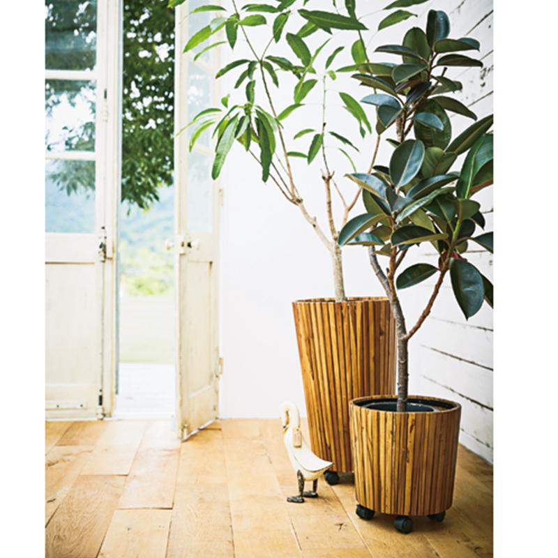 東谷 ウッドプランター L GUY-814 モンステラ 植木鉢 グリーンベース