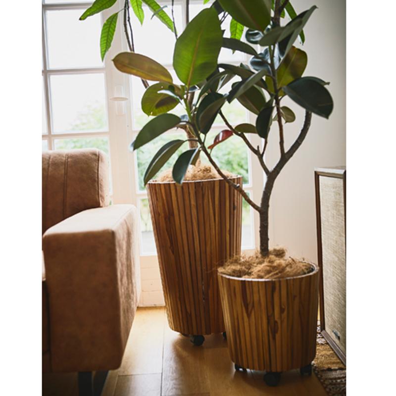 東谷 ウッドプランター L GUY-814 モンステラ 植木鉢 グリーンベース