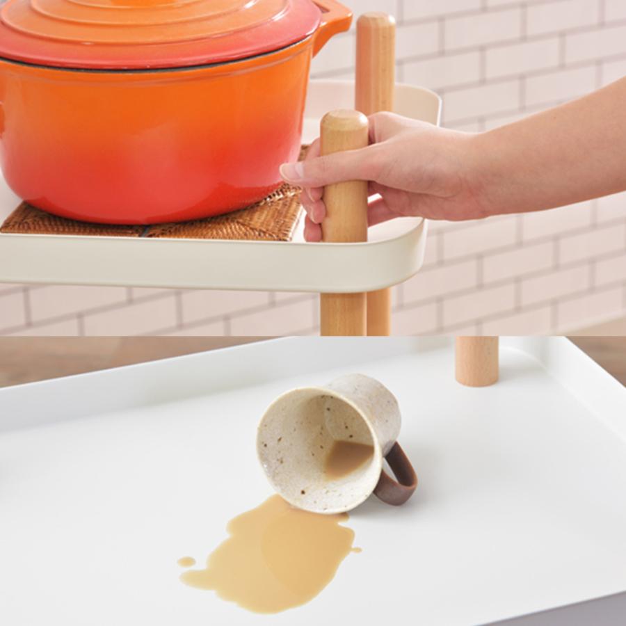 東谷 キッチンワゴン3段 北欧ナチュラル W50.5×D35.5×H98 スチール