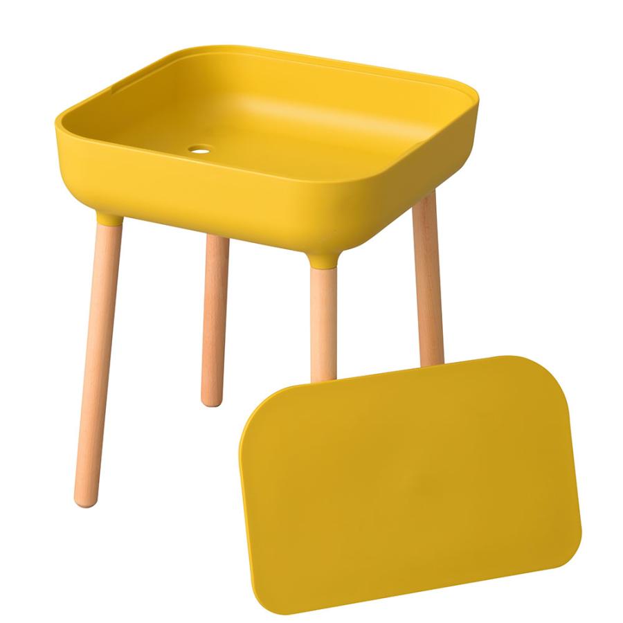 東谷 サイドテーブル イエロー 黄 テーブル 机 つくえ 四角 ソファ