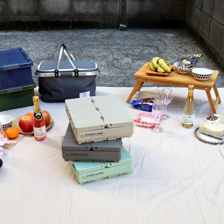 折りたたみコンテナボックス＆テーブル 蓋付き 折りたたみ