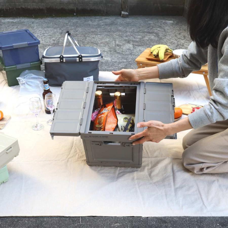 折りたたみコンテナボックス＆テーブル 蓋付き 折りたたみ おしゃれ
