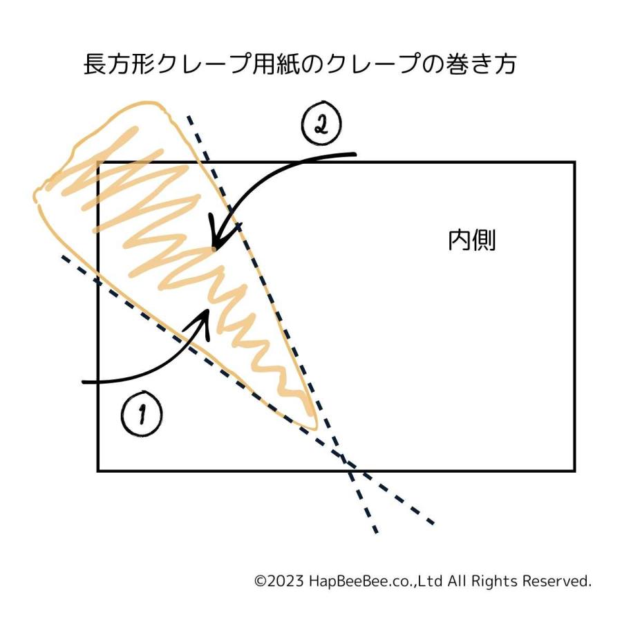 クレープ 紙 用紙 を巻きやすい ドリームズ 包装紙 207mm×255mm 200枚