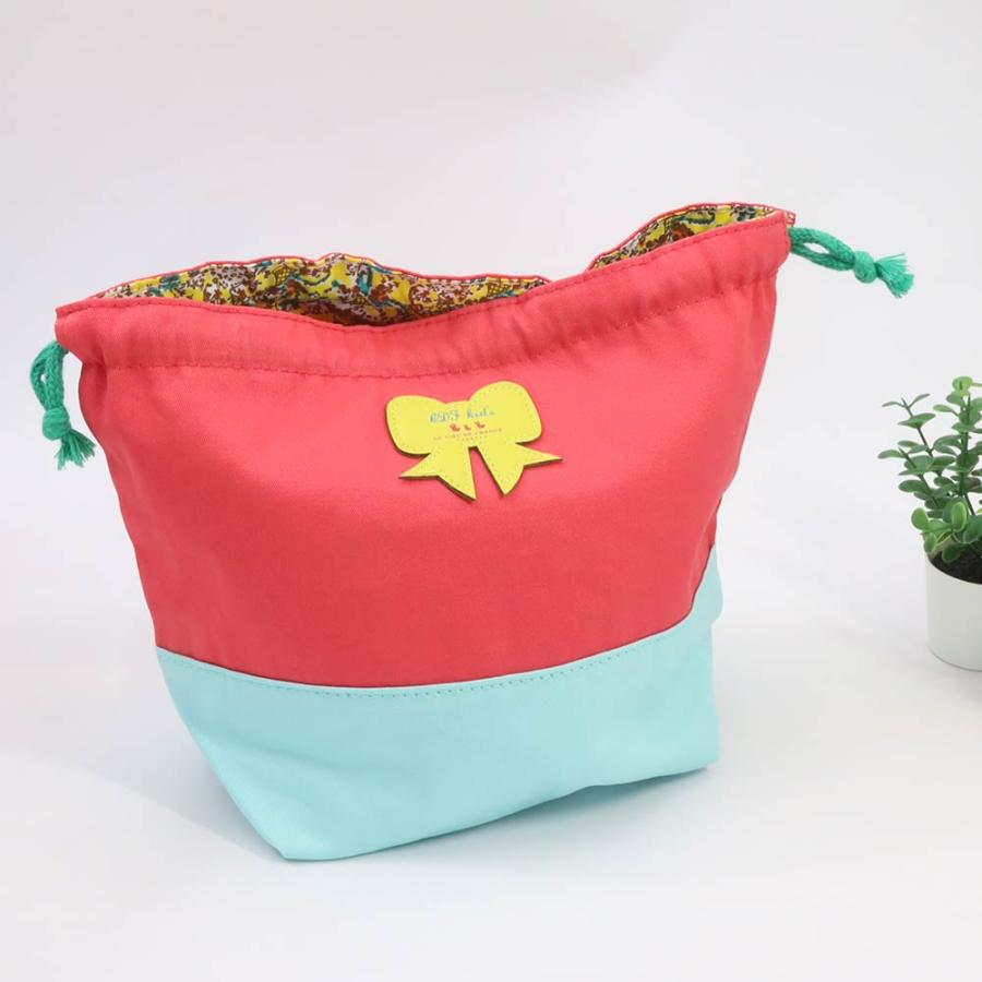 BISQUE ☆訳ありお値下げ☆ 撮影サンプル リバーシブル 巾着袋 M CDF