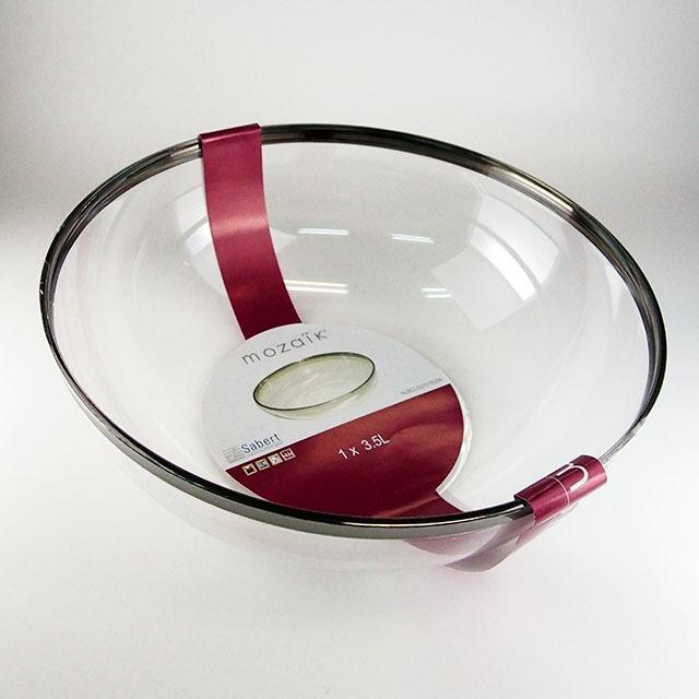 モザイク Mozaik ラージ サラダボール クリア シルバーリム 27cm 業務