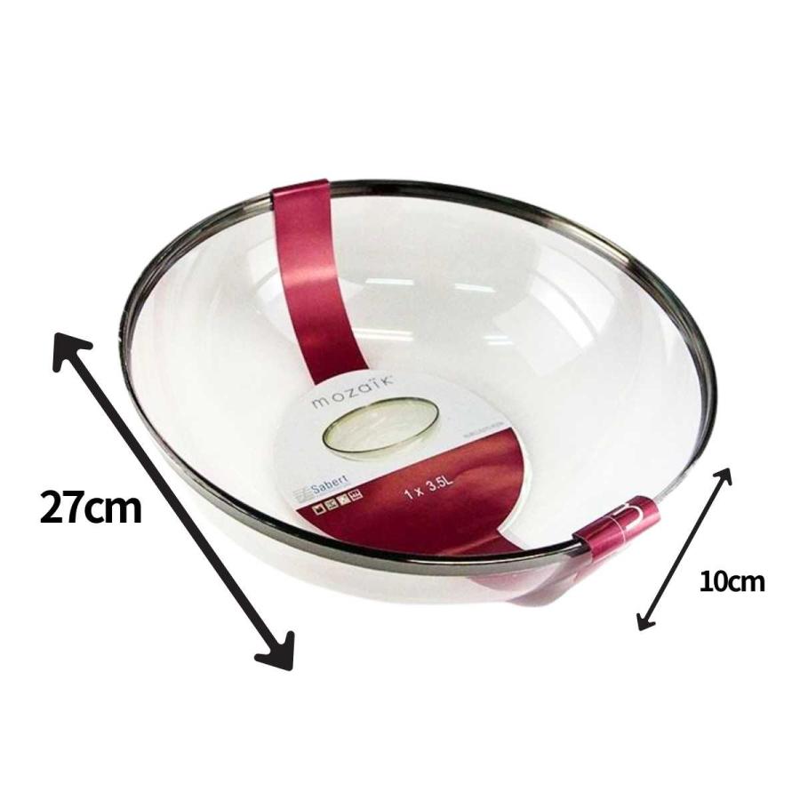 モザイク Mozaik ラージ サラダボール クリア シルバーリム 27cm 業務