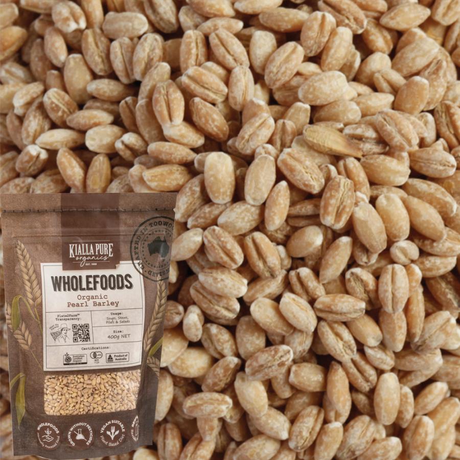 オーガニック 大麦粒 400g 有機JAS認定 ACO認定 【期間限定特価】 Organic Pearl Pure 数々の賞を受賞 Kialla キアラピュアフーズ Barley オーストラリア Foods