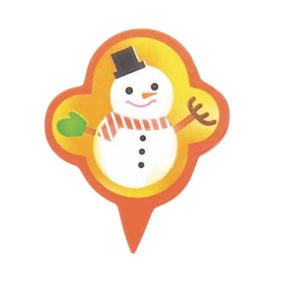 クリスマス ケーキ ピック 雪だるま（10枚入り）ケーキ 飾り ケーキ