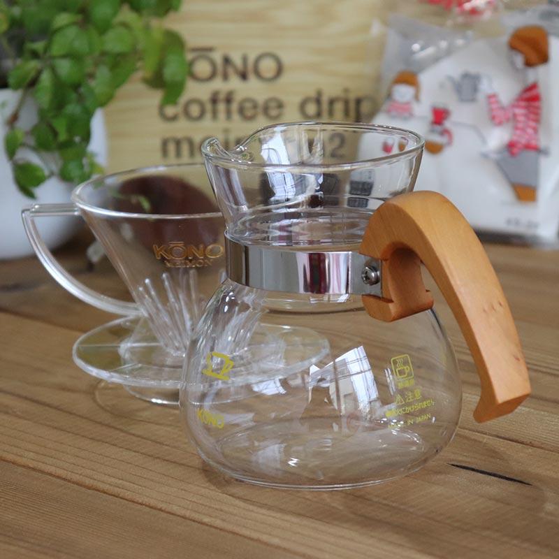 専用フタ（蓋）付 kono コーノ式 名門ドリッパーセット2人用 ウッド（桜）実用的 ウッドハンドル 木 木製 KONO式 ドリップ  母の日父の日_4