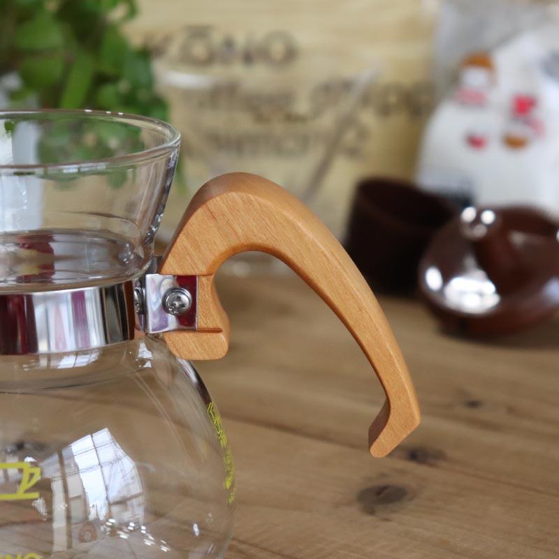 専用フタ（蓋）付 kono コーノ式 名門ドリッパーセット2人用 ウッド（桜）実用的 ウッドハンドル 木 木製 KONO式 ドリップ  母の日父の日_5