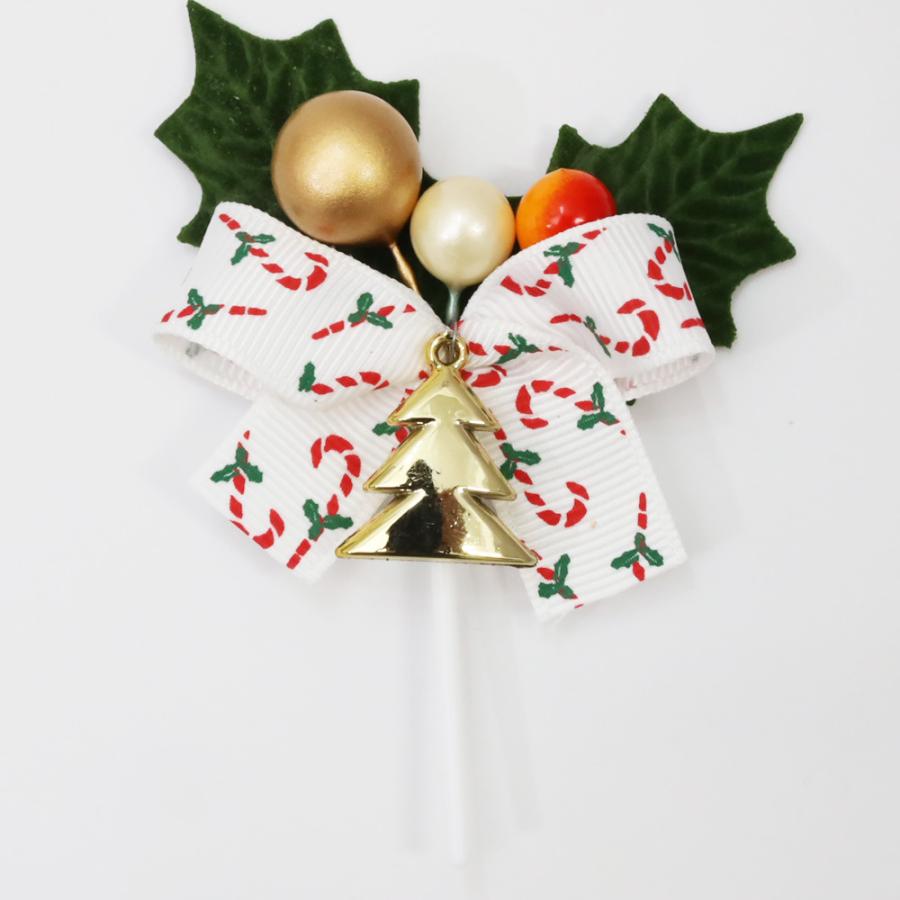 ひいらぎ 柊 クリスマス プレミアム ケーキピック 2枚葉 ゴールド