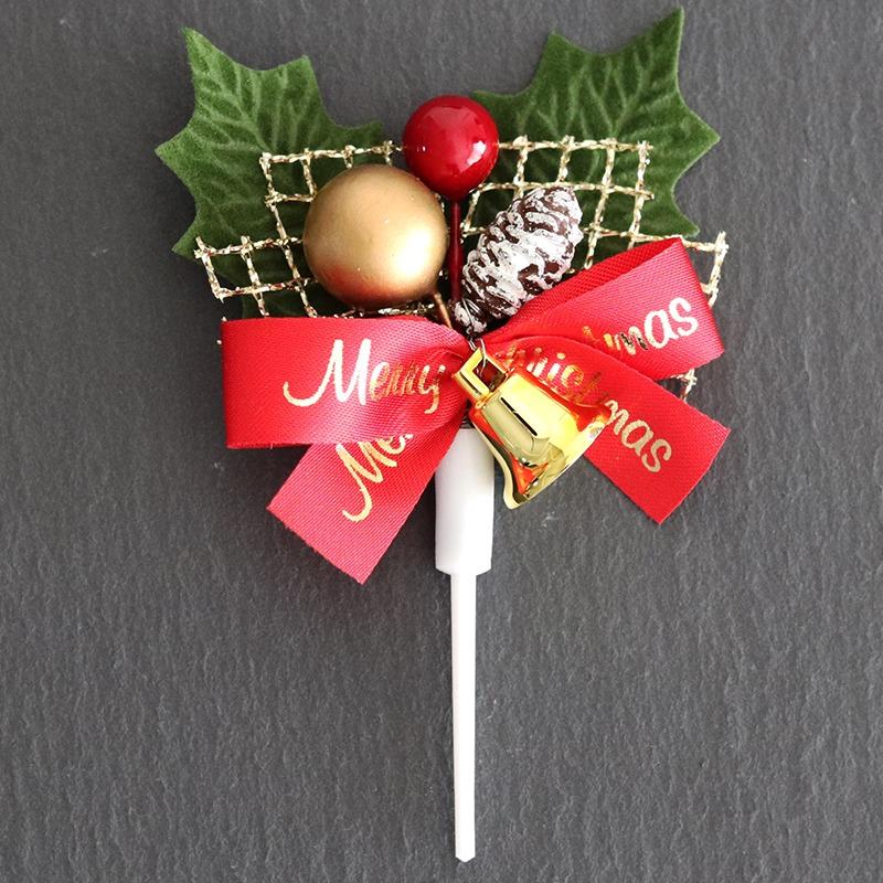 ひいらぎ 柊 クリスマス プレミアム ケーキピック グリーンリーフ 金