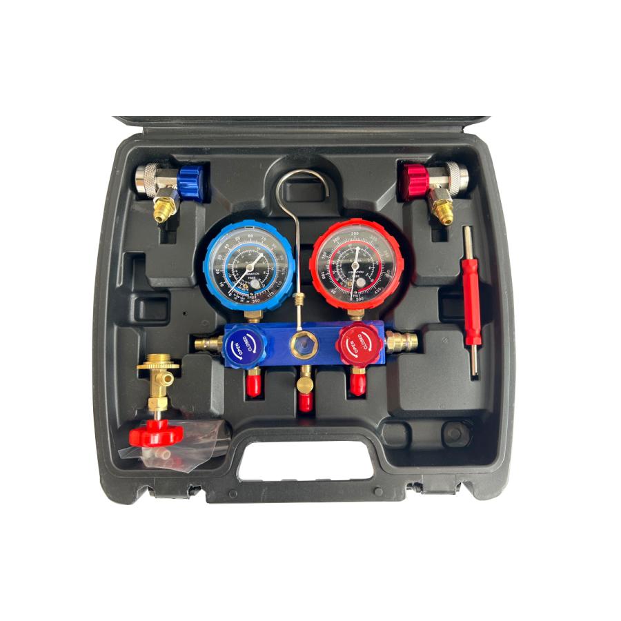 買取り実績 エアコンガスチャージキット マニホールドゲージ ガス補充 R134a R22 R12 R502 対応 カーエアコン 修理に Aynaelda Com