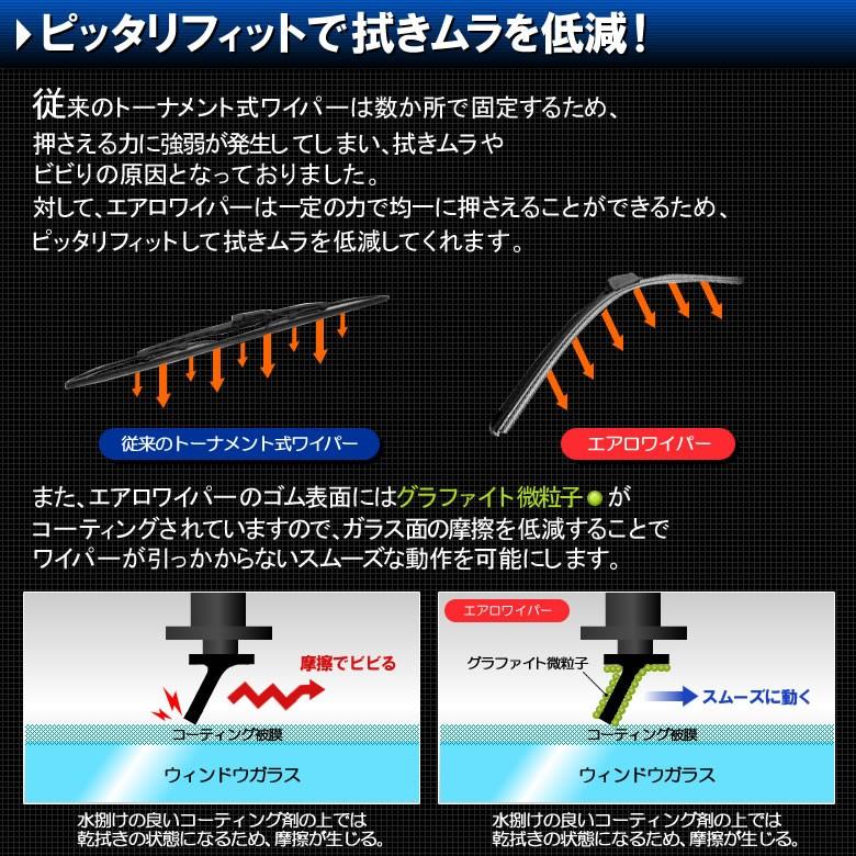 ムーヴ L150S L152S L160S 2本セット エアロワイパー ワイパーブレード一体型 グラファイト加工 ムーブ 運転席側500mm  助手席側400mm 送料無料｜ultraparts｜03